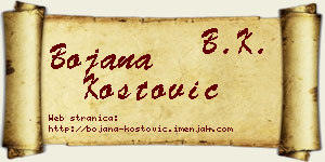 Bojana Kostović vizit kartica